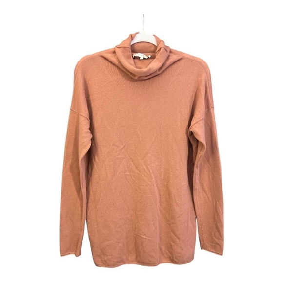 Vince Cashmere/Wool Blend Turtleneck Tunic Sweater Peach Size Medium MN1 - Picture 1 of 5